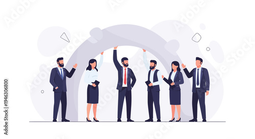 Teamwork Business People Holding Arch Structure Together