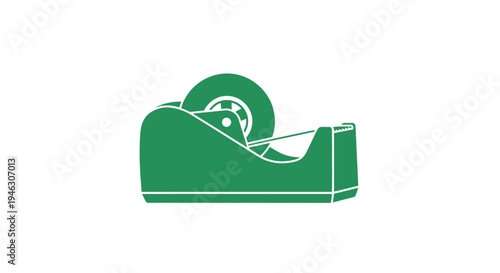 Green Tape Measure on White Background.