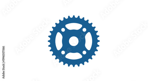 Blue Metal Gear Wheel with Teeth.