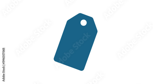 Blue Tag with Hole on String.