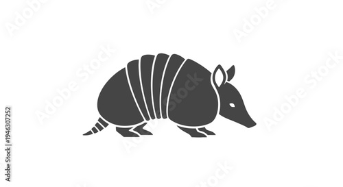 Simple Illustration of an Armadillo Animal.