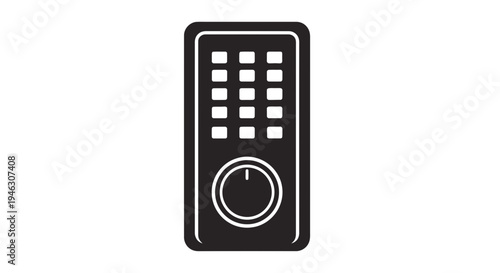 Simple Black Remote Control Device Illustration.