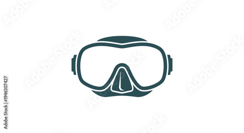 Diving Mask Icon on White Background.