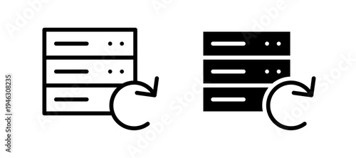 Data backup icon in black color for website or app.