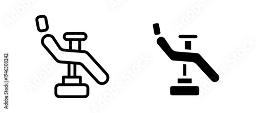 Dentist chair icon in black color for website or app.