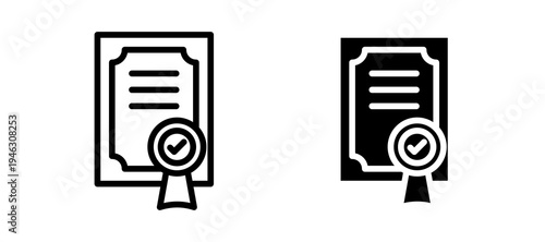 Diploma icon in black color for website or app.