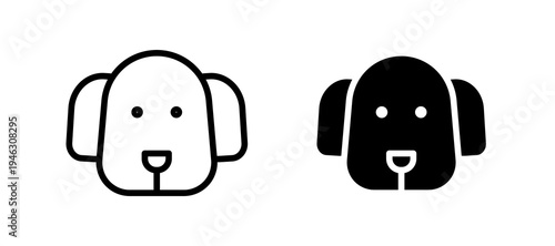 Dog icon in black color for website or app.