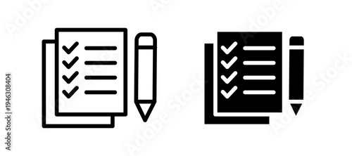 Exam icon in black color for website or app.