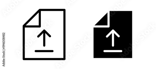 File upload icon in black color for website or app.