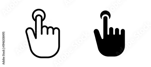 finger tap icon in black color for website or app.
