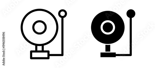 Fire alarm icon in black color for website or app.