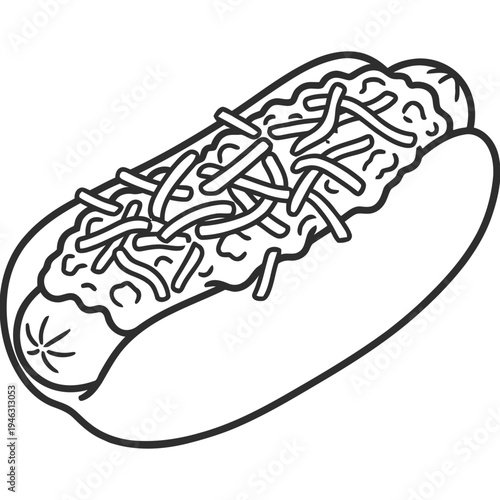 Delicious hot dog with melted cheese on top