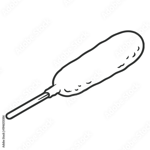 Delicious corn dog on stick ready to eat