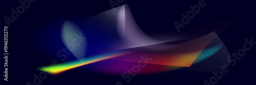 Prism light overlay with rainbow light effect, transparent flares of crystal diamond, vector background.