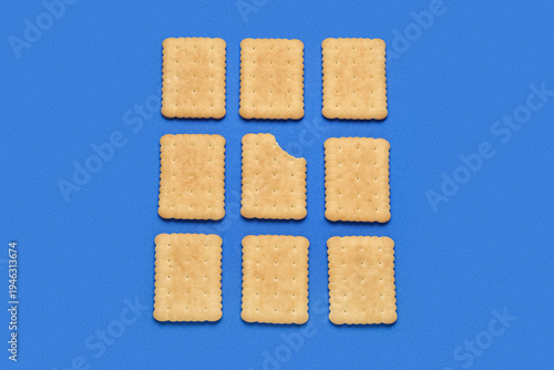 Tasty sweet cookies on blue...