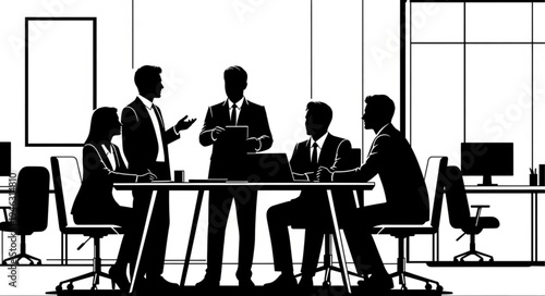 silhouettes of business people