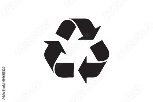 Recycling symbol icon, eco sustainability sign for environmental protection and waste reduction graphics