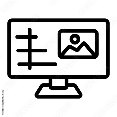 Video editing timeline Line Icon
