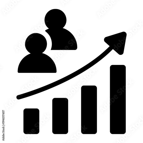 Growth graph Solid icon