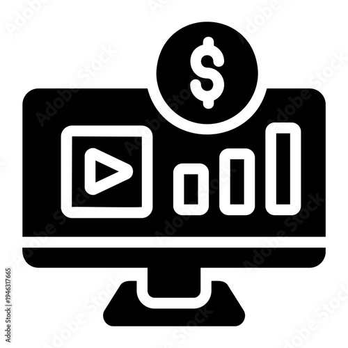 Monetization income Solid icon