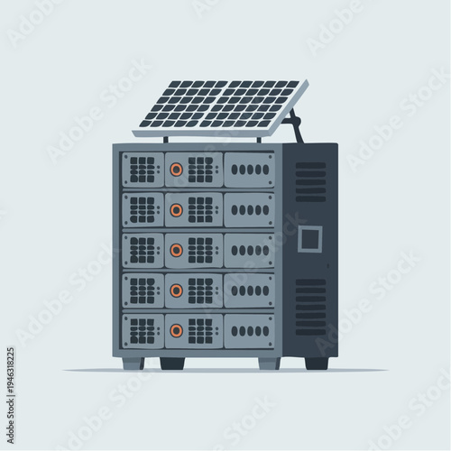 renewable energy solar panel system with recycling shed and batteries