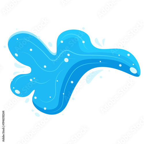 Dynamic Blue Water Splash Fluid Motion, Bubbles, and Curvy Design for Vibrant Elements