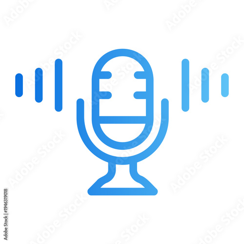 Microphone Line Gradient Icon