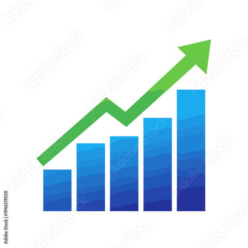 Free Download Growing financial success represented by an upward trend graph with vibrant colors - GFXLoad