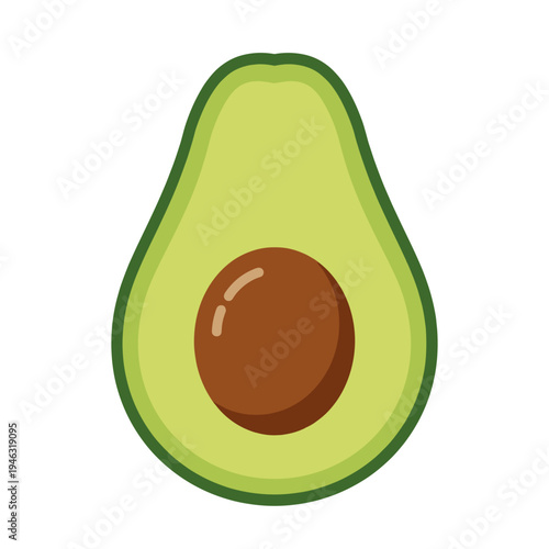 Close-up view of a ripe avocado half showcasing its vibrant green flesh and brown seed