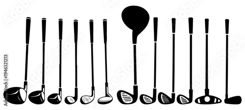 Golf Clubs and Balls Flat Vector Illustration on White Background, Golf-Clubs, Golf Bat Sports on white background