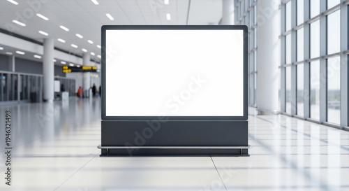 Large Blank White Advertising Billboard Display.