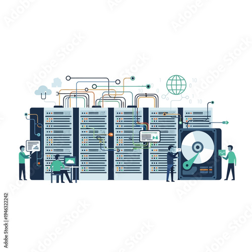 Data Center Server Room Network Connection IT Technology Computer Hardware