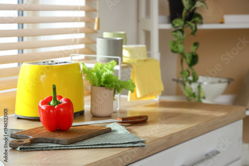Cutting board with bell pep...