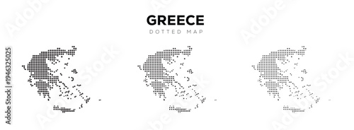 Dotted Map of Greece Isolated on White Background