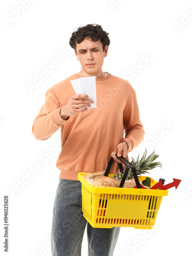 Young man with shopping bas...