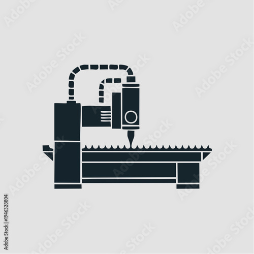 Industrial cnc milling machine vector illustration design