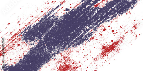 Colorful chalk pieces and powder flying, effect explode, isolated on white abstract splatter black, red, orange, purple, wheat, green color blood grunge texture 
 