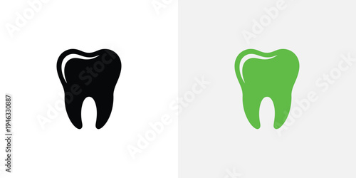 Black and green tooth side by side teeth dental