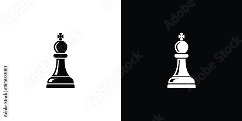 Black and white chess pawns on contrasting backgrounds