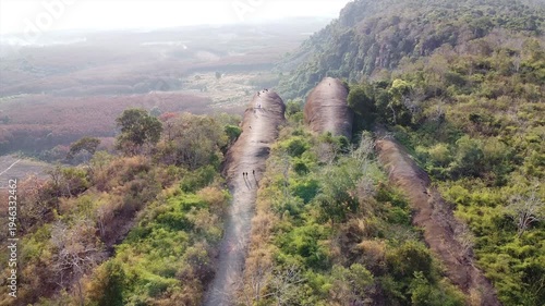 クジラ岩の空撮　ブンカーン県・タイ　Hin Sam Wan, 3 whale rock, Thailand　Drone Shooting