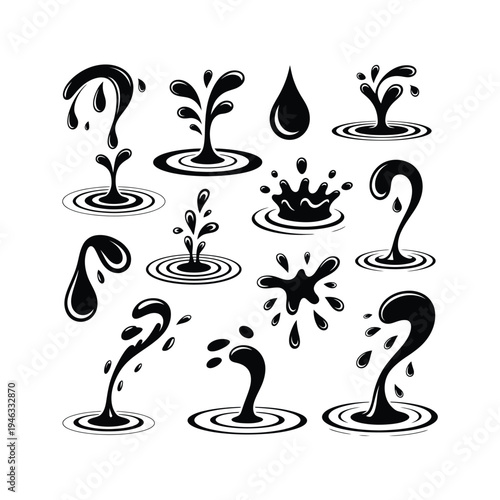 A series of black and white illustrations depicting the phases of the moon