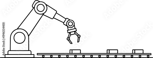 Minimalist advanced robotics and artificial intelligence icon set, "Created with AI assistance and manually refined."