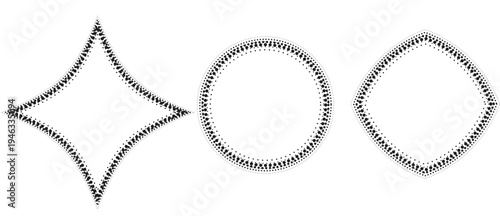 Black dotted shapes on for design elements