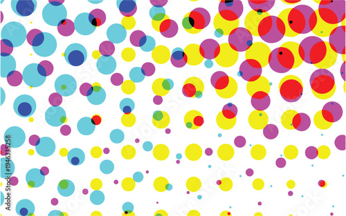 Colorful polka dots in various sizes