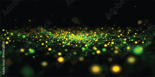 Shiny bokeh Christmas tree lights create a glowing abstract background with colorful circles and bright glitter on a dark holiday night wallpaper