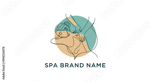 Elegant Spa Logo Design Featuring a Relaxing Massage Scene.