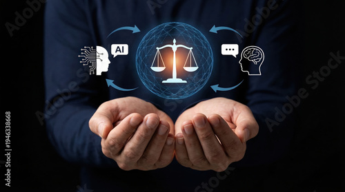 Ai legal artificial intelligence compliance balance technology concept
