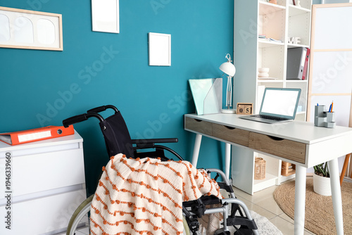 Interior of office with she...