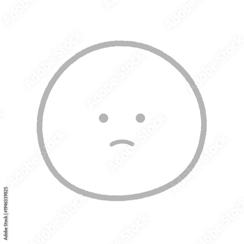 ムッとした表情のシンプルでかわいい顔の絵文字 - 不満･NGやNO･低評価の手描きの感情アイコン素材