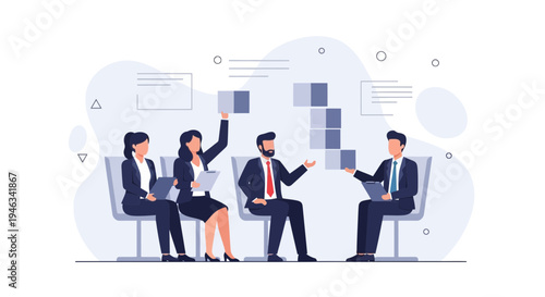 Business Meeting: Team Collaboration, Strategy Planning, and Brainstorming Session